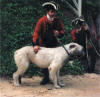 Authentic Irish Wolfhound held by Charles Thomas; Dave Jurgella in background