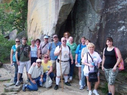 On the Cliff Trail: L-R: Kim, Michael, Karen S., Sarah, John, Fitz, Patrick, Jill, Karen W., Donna, Jayne, Debbie, Tammy. Kneeling in front: Bill, Kay.